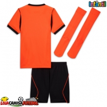 Camisa de Futebol Países Baixos Equipamento Principal Infantil Mundo 2026 Manga Curta (+ Calças curtas)